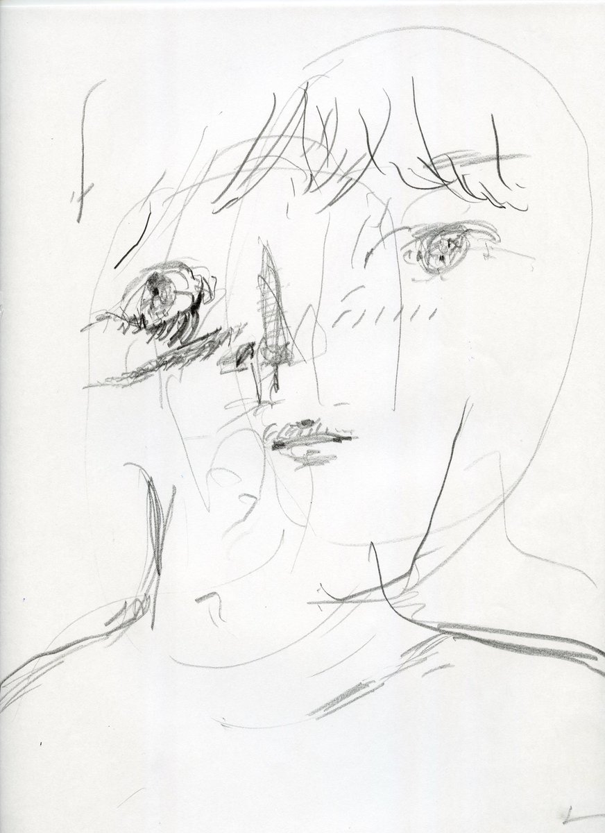 何年か前のスケッチ。
顔をどう描けるかの思考だったか、 