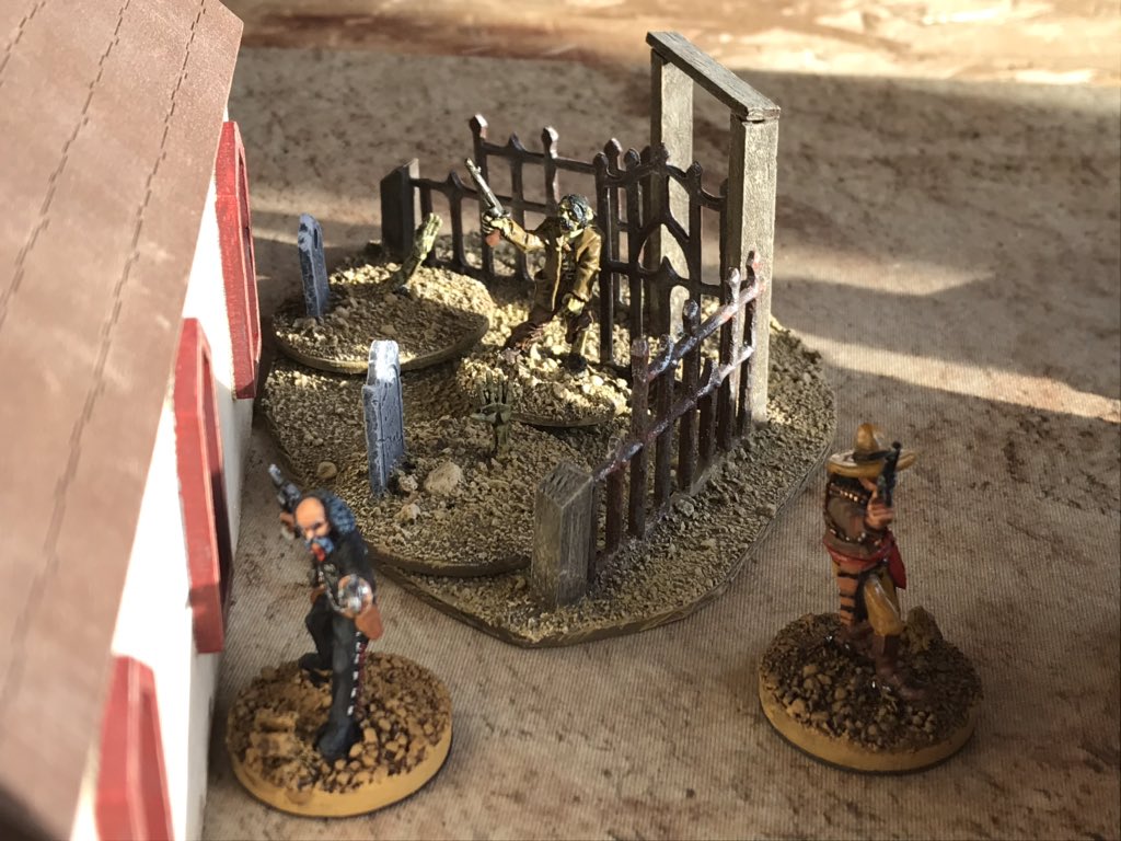 LordofTeeth's tweet photo. #NightoftheLivingDeadMansHand This was our 6th annual Halloween themed game. The undead were restless in Whisky Springs and while @TwinCitiesGamer Desperados put more of the accursed back in the grave, the shadows got long in town and the dead laughed last. @GEGHQ https://t.co/9jOzyn3pAC
