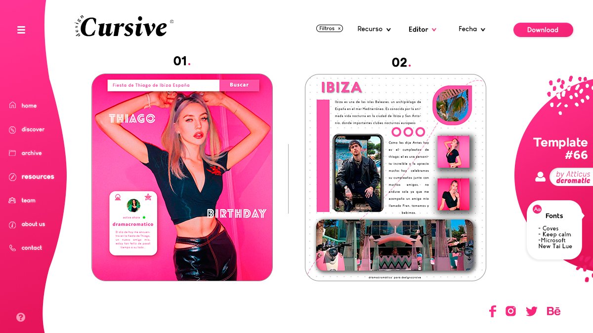 DesignCursive's tweet image. ⠀ © · Template #66 - Ibiza City by @dramacromatico
Descarga aquí: cutt.ly/4gJrvHP
Pronto se subirá el formato PNG chiquitos. Por favor NO borrar los créditos. ♡ Si descargas y utilizas.