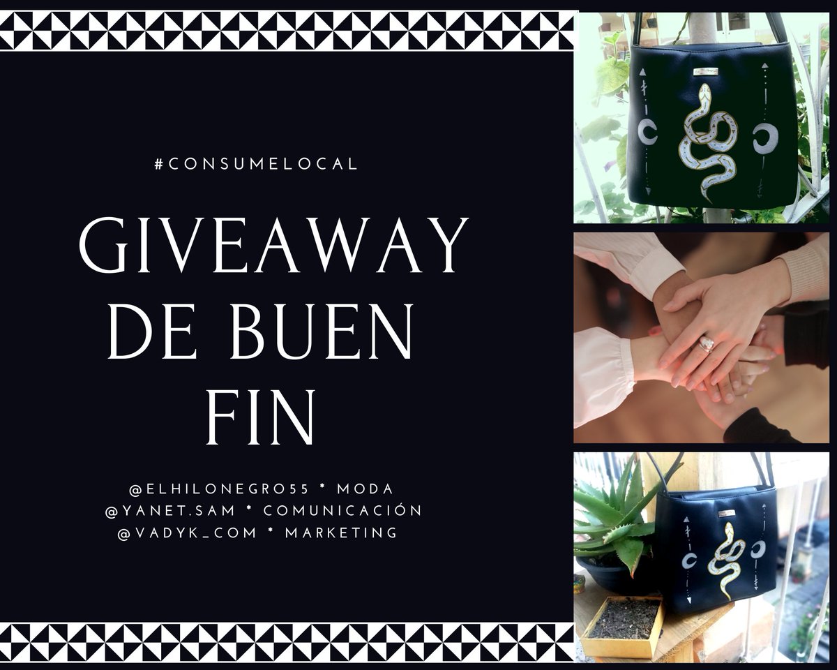 Yanet_Sam's tweet photo. Entra al link y descubre cómo participar en este #Givewaway en el que #YanetSam, #ElHiloNegro y @VADYK_Com, nos unimos para regalarte una bolsa única y muy versátil.

*Tienes hasta el 30 de noviembre para participar*

https://t.co/Ioqh2HgQ6L https://t.co/v5MchRREGj