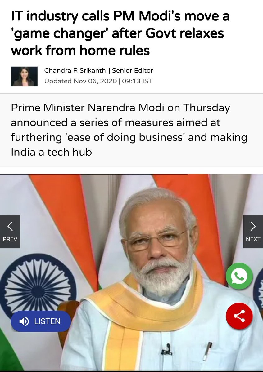 mohitpandeyji13's tweet image. government's move to relax guidelines in order to enable IT and BPO companies to adopt a permanent work from home/work from anywhere, calling it a game changer that could create millions of jobs in small towns and cities. 
#IT #companies #WorkFromHome