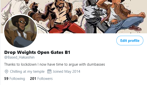 Based_Hakaishin's tweet photo. Another month, another 100 followers 🔥🙏🏿 https://t.co/al09OsjxTP