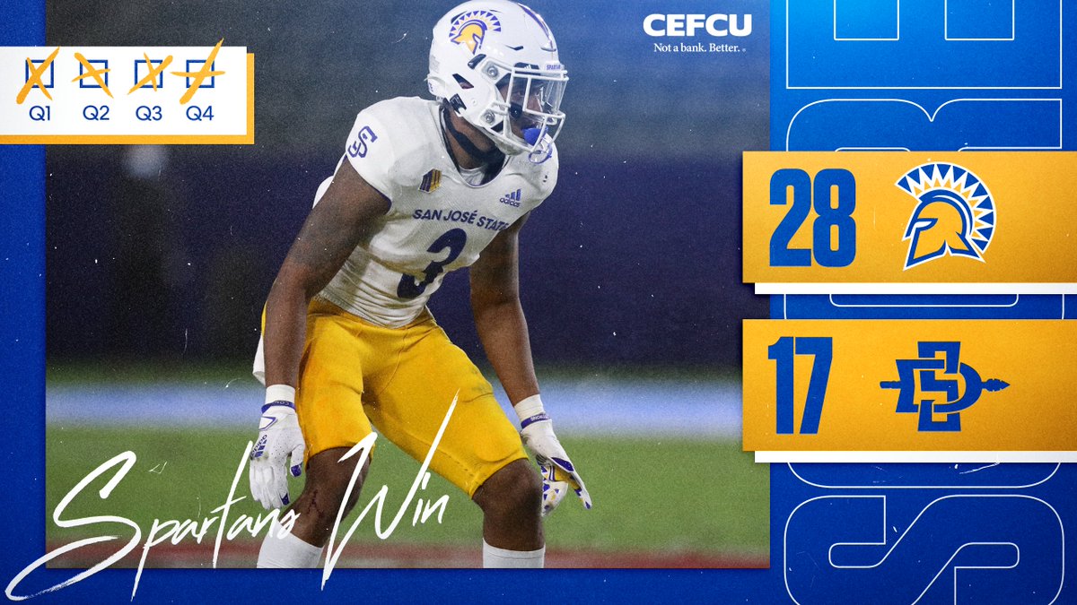 SanJoseStateFB's tweet photo. Hello, world. 

Spartans are 3-0. https://t.co/m6iVSkIivT
