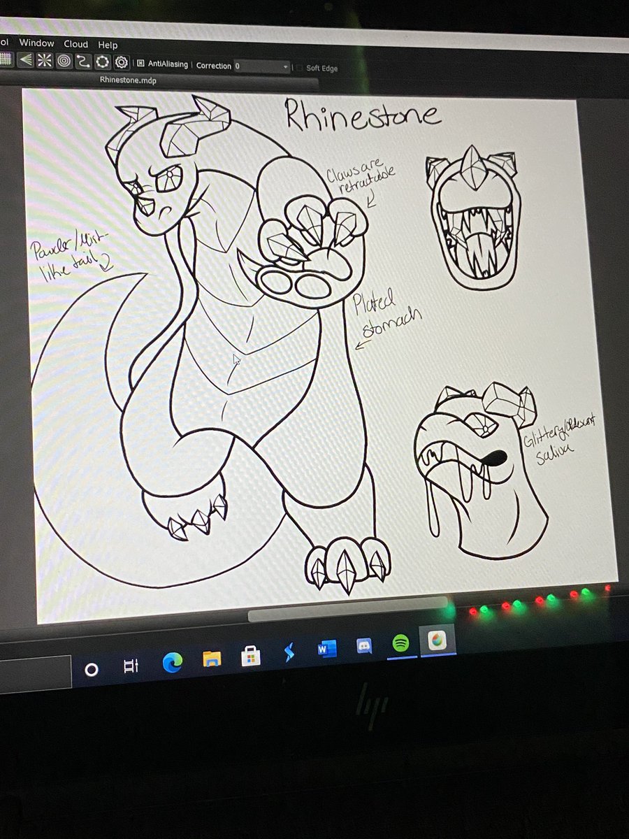 hey_freakazoid's tweet photo. Oho what’s this? A new character in the works? Anyways this is the result of me having Rhinestone Eyes on repeat for Two hours. #oc #art #digitalart #rhinestoneeyes #gorillaz #songoc #furry #scalie https://t.co/g3lyg9O2bv