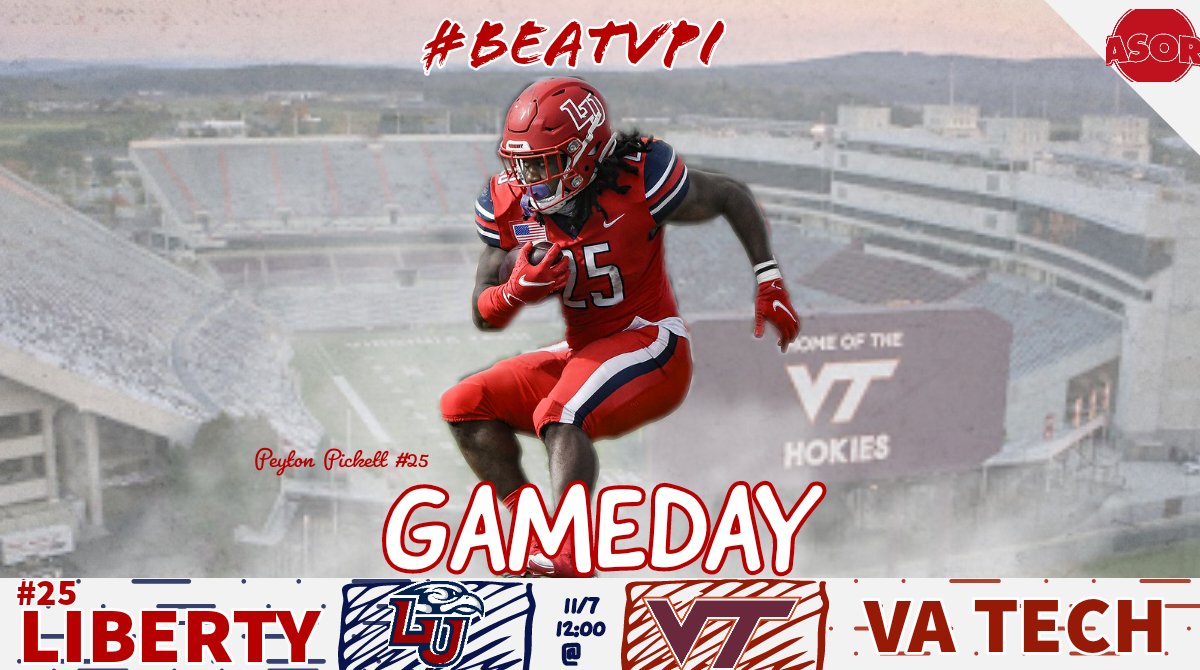ASeaofRed's tweet photo. It's GAME DAY ‼️
Your #25 Liberty Flames travel to Blacksburg to take on Commonwealth foe Virginia Tech. Kickoff at 12:00 pm est. on the ACC Network. #BeatTech #Fanem🔥 https://t.co/B5jKUNCbrs