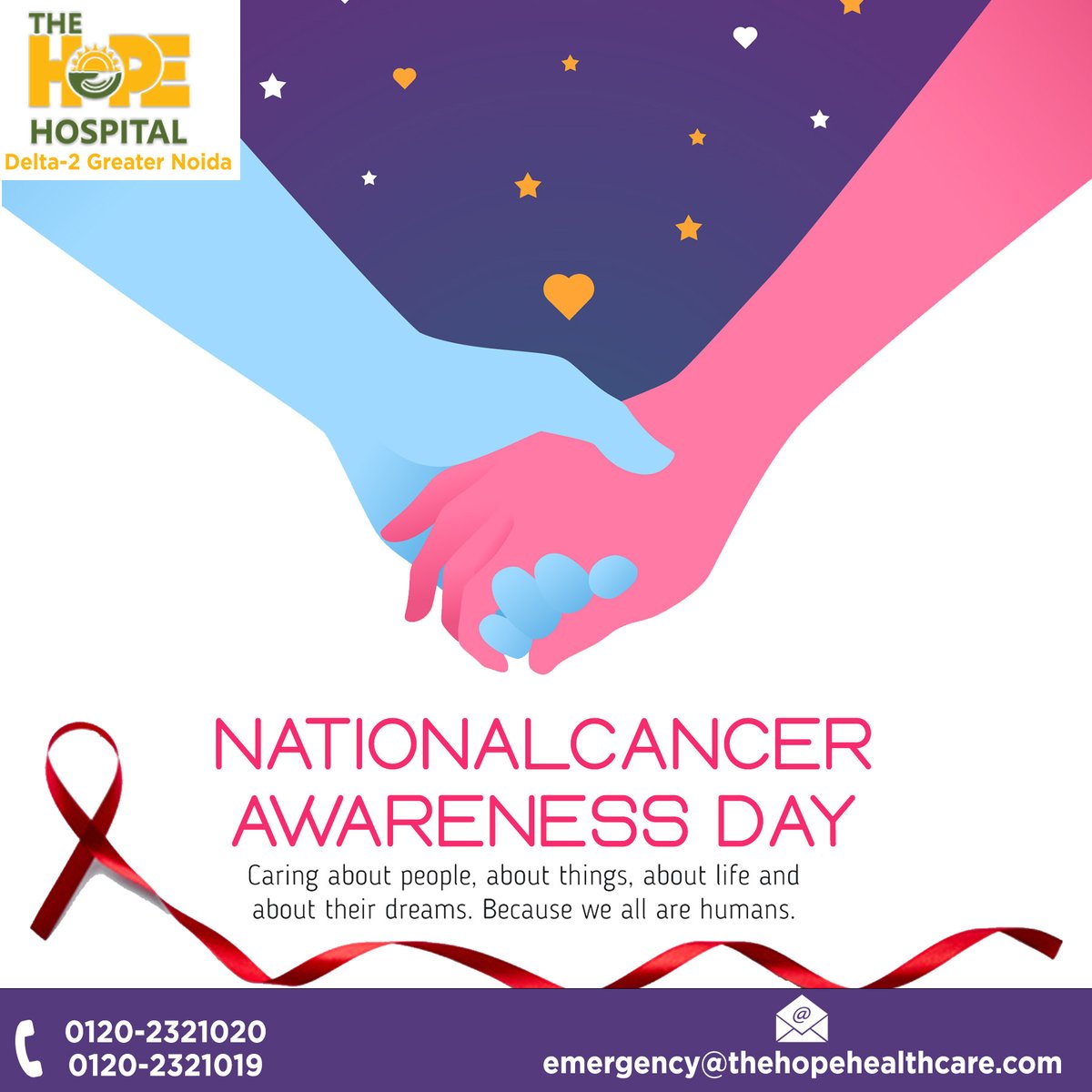HopeHospitalGN's tweet photo. Today on #NationalCancerAwarenessDay, let us spread awareness about the need for early cancer detection to fight the deadly disease timely.
.
follow us at Instagram: @the_hope_delta2
.
#TheHopeHospital #Fighttocancer #disease #cancer #awareness https://t.co/QPCMyrRypU