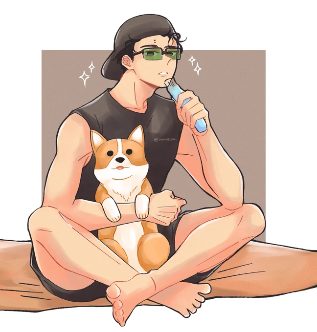 sakusa, his arms and a dog✨(feat. atsumu's cap) 