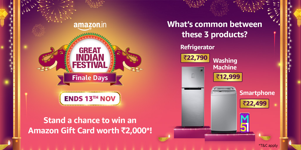 amazonIN's tweet photo. Can you tell us what’s common between the three products? Tell us in the comments below and stand a chance to win an Amazon Gift Card worth Rs. 2000*!
Don’t forget to tag @amazonIN, use #AmazonFinaleDays.
T&amp;C: https://t.co/zQMgslraES https://t.co/8dlMaIICnf