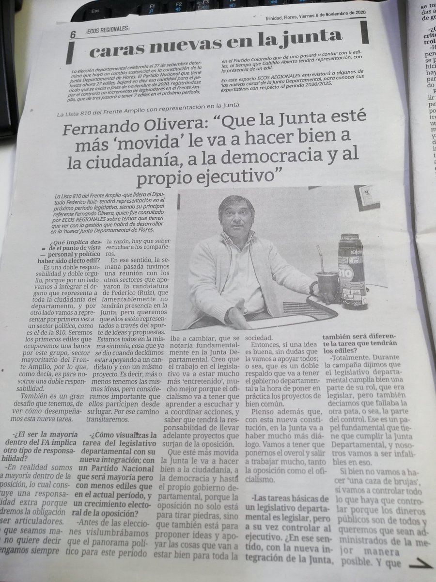 Gracias Ecos Regionales por la nota