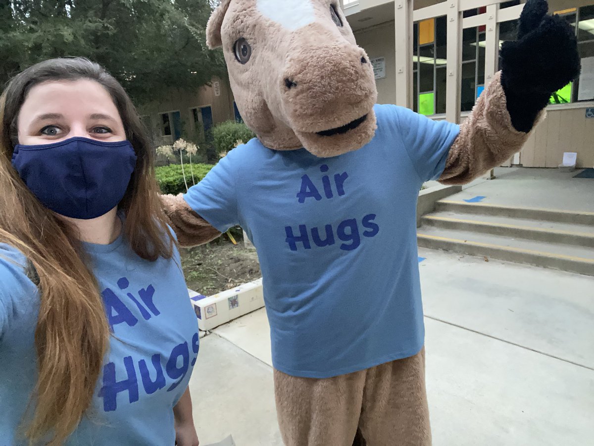 Champ joined me today welcoming TK-2 students and families to our Campus Walkthrough <a href="/RoundMeadowElem/">Round Meadow Elem.</a> ! 🐴💙 Can’t wait for Monday!