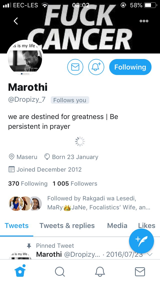 Motloang's tweet photo. Ao bannaa just came across Dro’s account and these tears filled my eyes, such a good soul, gone way too soon😭😭😭 Rest In Power Young King! #GoneButNeverForgotten #FuckCancer #RIPDro https://t.co/llvfRa1Zxz