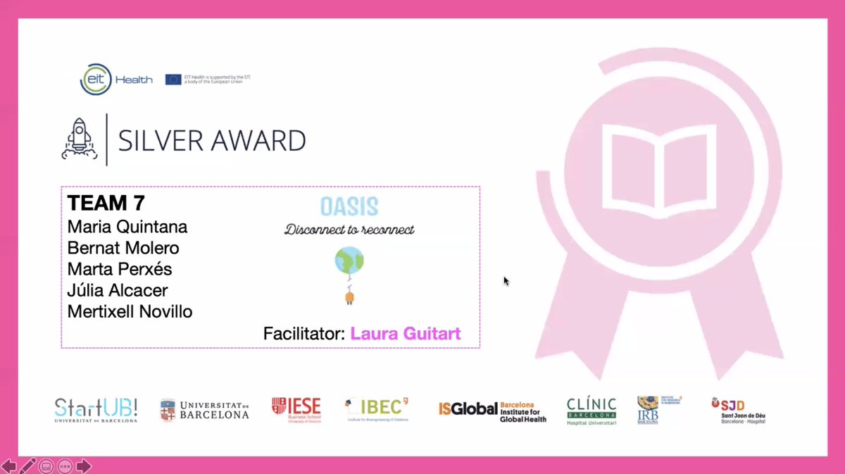 start_ub's tweet photo. #idaybarcelona | 🥈The Silver Award goes to... Team 7 and for his ideas for the challenge “Addiction to Social Media and Games”. Good job!!👏

@iDayBarcelona @EIT_iDay #iDays2020 https://t.co/Dkr15sZEGF