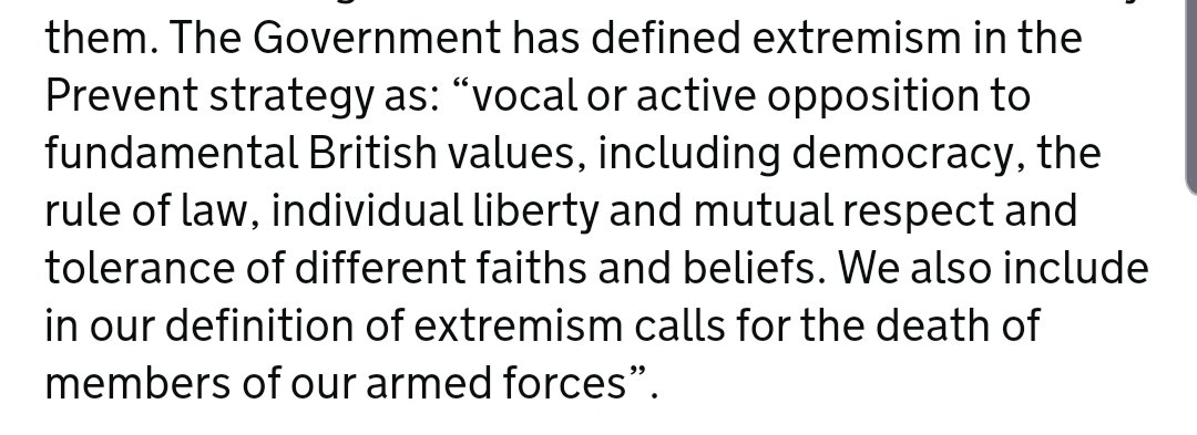 He will be asked to review Prevent whose definition of extremism includes vocal opposition to the rule of law & tolerance of different faiths or beliefsGiven the above thread, it is very difficult to see how he can be considered suitable for the role https://www.gov.uk/government/publications/prevent-duty-guidance/revised-prevent-duty-guidance-for-england-and-wales#:~:text=The%20Government%20has%20defined%20extremism,of%20different%20faiths%20and%20beliefs.