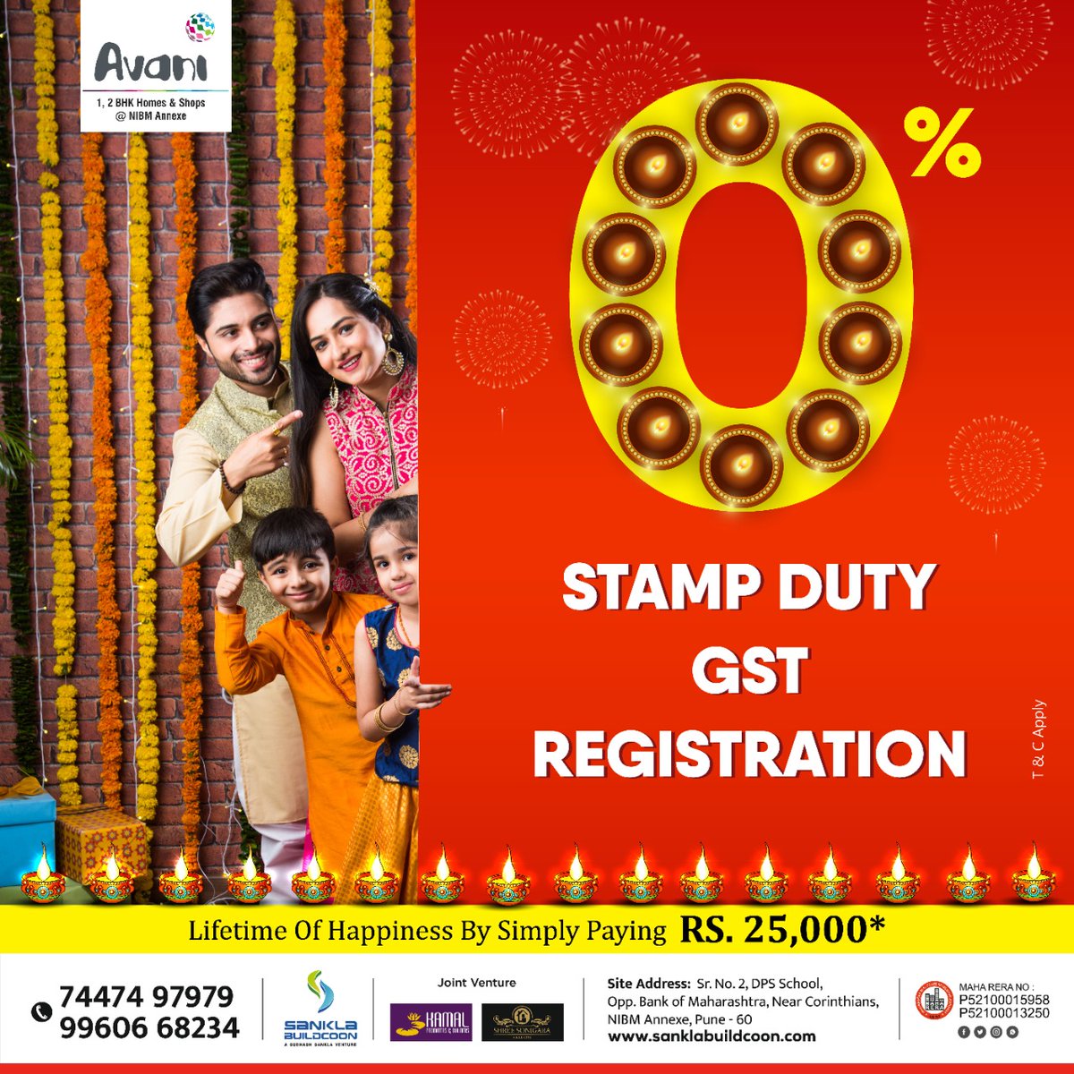 sankla9922's tweet photo. #FestiveSeason #diwalispecialoffer
This #diwali, bring joy to everyone by booking #Avani 1 &amp;2 BHK Semi furnished #Homes at NIBM Annexe with 0% Stamp Duty.
RERA No. : P52100013250/P52100015958
📞 7447497979 / 9960668234
#punehomes #DreamHome  #AffordableHomes #Flats #properties https://t.co/xr8M2XUBsm