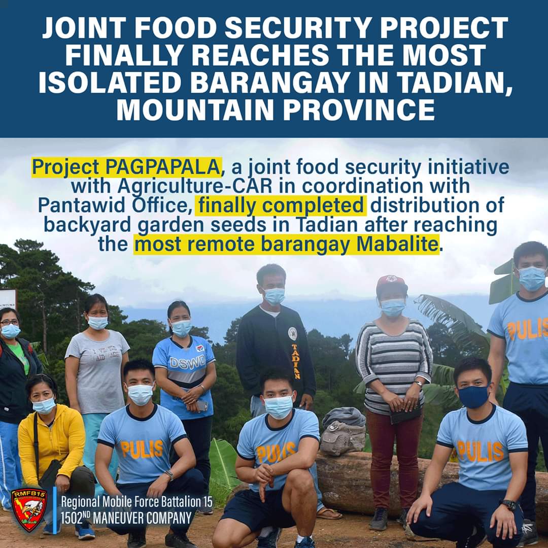 PNPRmfb1502ndMC's tweet photo. Joint Food Security Project Finally Complete After Reaching the Most Remote Tadian barangay, Rough Muddy Road Challenges Team

READ:https://t.co/k2hZtfP5XG

@rwinp88
@PNPCordillera
@RMFB15cares
#ProjectPAGPAPALA
#FoodSecurityForAll
#RMFB15Cares
#PNPKakampiMo
#WeRecoverAsOne https://t.co/XYld9dxolL