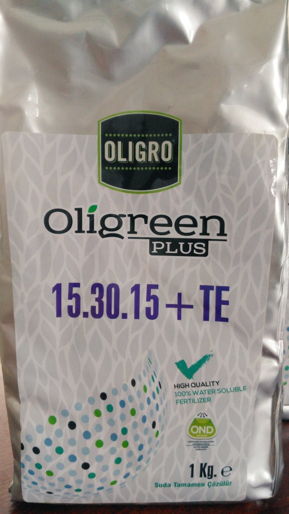 Bitkisel üretimin ilk aşamalarındaki fosfor ihtiyacını azot ve potasyum ile destekleyen,kuvvetli bir köklenme ve yüksek çiçeklenmeyle birlikte meyve bağlama oranını artıran Oligreen PLUS 15.30.15  Niksar da Hasat Tarım'da üreticilerimize sunulmuştur...
#niksar #tarım #gübre