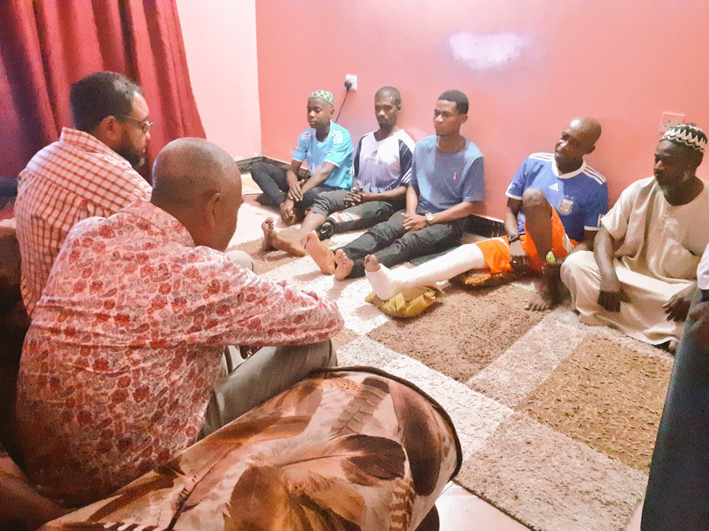 ACTwazalendo's tweet photo. Today the Chairman of @ACTwazalendo, Maalim @SeifSharifHamad has begun a visit to comfort the victims of human rights abuses committed by the Police Force in Zanzibar during the Election. Pictured are victims of various incidents took place at Garagara Zanzibar. https://t.co/glYigpUVK8