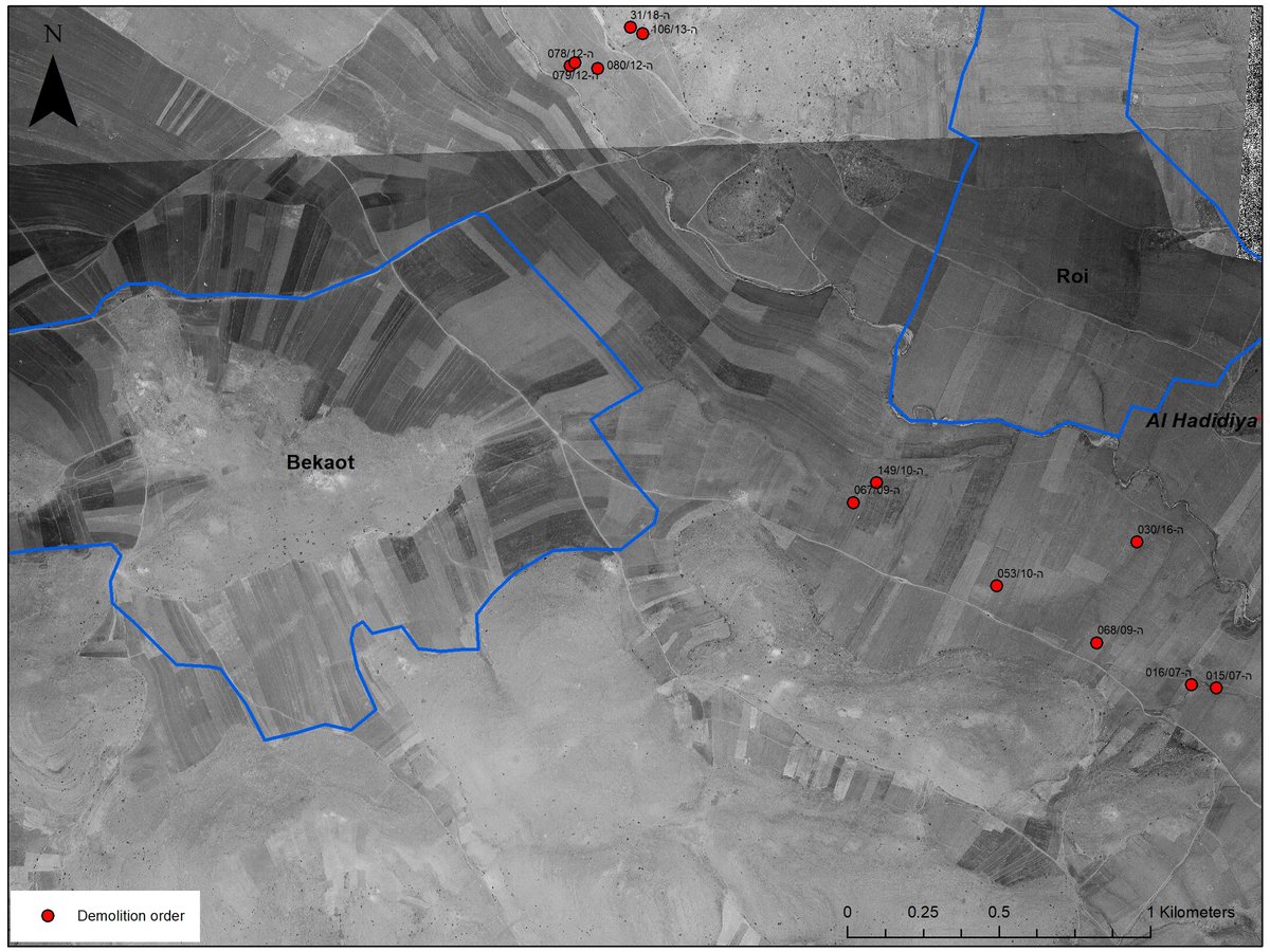 In the early 70ies israel built 2 settlements in the area. Naturally land was expropriated for the purpose. Here you can see what happened between 67 and 80. Hundreds of parcels that were cultivated by Palestinians till then were seized for "security needs" and given to settlers.