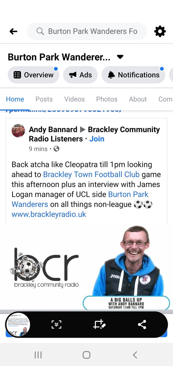 Our manager James will be on Brackley Community Radio