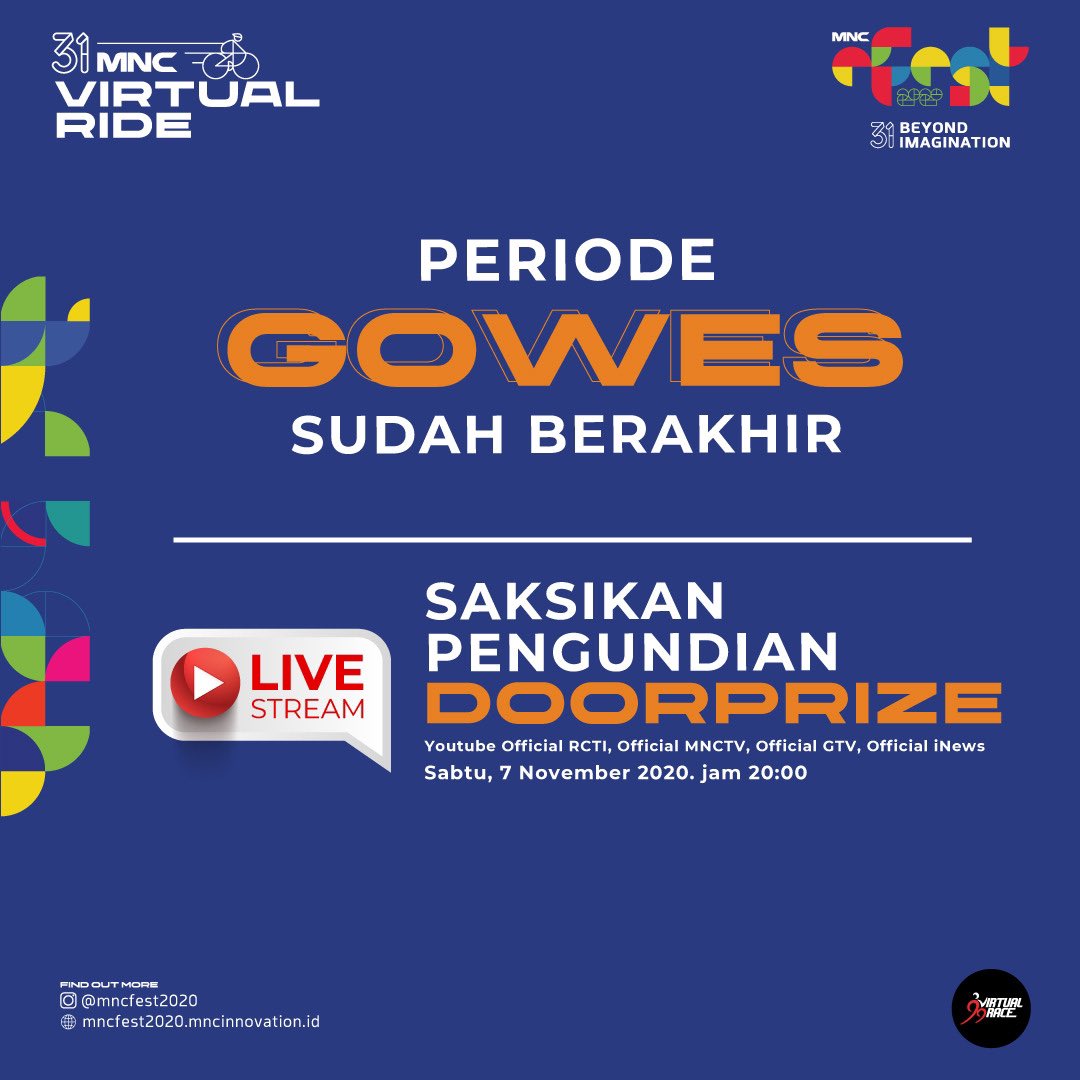 MNCMediaEvents's tweet photo. Buat riders yang udah gak sabar untuk ikut undian doorprize, nantikan segera Live streaming pukul 20.00 WIB di kanal youtube Official RCTI, Official MNCTV, Official GTV dan Official iNews) https://t.co/XdT2XJHoVx