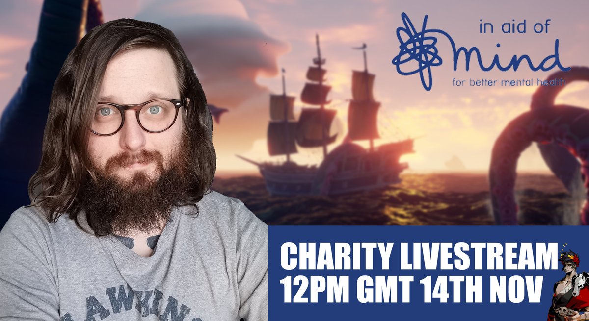 johnneh's tweet image. On the 14th of November at 12pm GMT, I'll be streaming EIGHT HOURS of Sea of Thieves and Hades in aid of @MindCharity's Switch off, Game On event. Mark your calendars and subscribe for alerts: 
justgiving.com/fundraising/se…