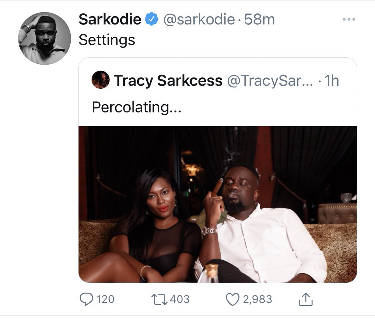 hyype_gh's tweet photo. @sarkodie has confirmed it, )se branding nu ad)soo sesiaa dier wa k) back to default settings 🙏🏾Original Kwame Enumd3❤️
#HappyDay #HappyDayChallenge https://t.co/JaFoPOYrdV