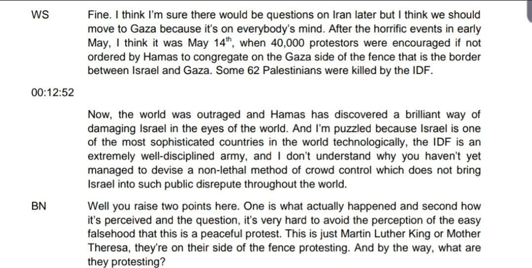 And unsurpisingly, his views on Palestinians are awfulSee here for his conversation with Netenyahu(!) about the murders by the Israeli regime during the Gaza protests. https://policyexchange.org.uk/wp-content/uploads/2018/06/Transcript-of-Shawcross-Netanyahu-Dialogue.pdf