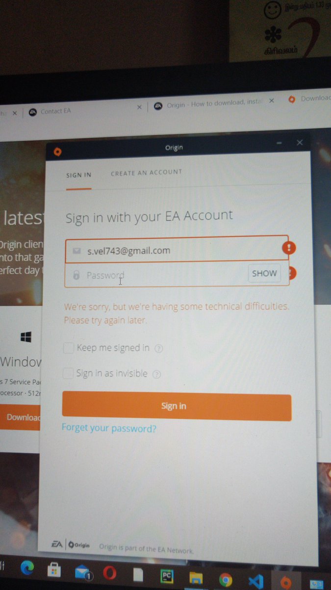 SakthivelEka's tweet photo. @EAHelp I'm still having issues with my Origin Login. Why can't there be any one addressing this issue faced by many of us. The origin app always keeps posting this response when i try to login since last 24 hours. Will you be able to help here or not? I'm trying to play fifa 21. https://t.co/iTg7Dppf2z