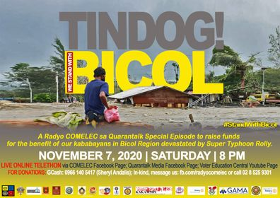 jabjimenez's tweet photo. This is happening in less than thirty minutes - the first #RadyoCOMELEC fundraising telethon for the victims of Typhoon Rolly. Join us and #StandWithBicol https://t.co/gHWNwjMPU1 https://t.co/UqH0i9aXLc