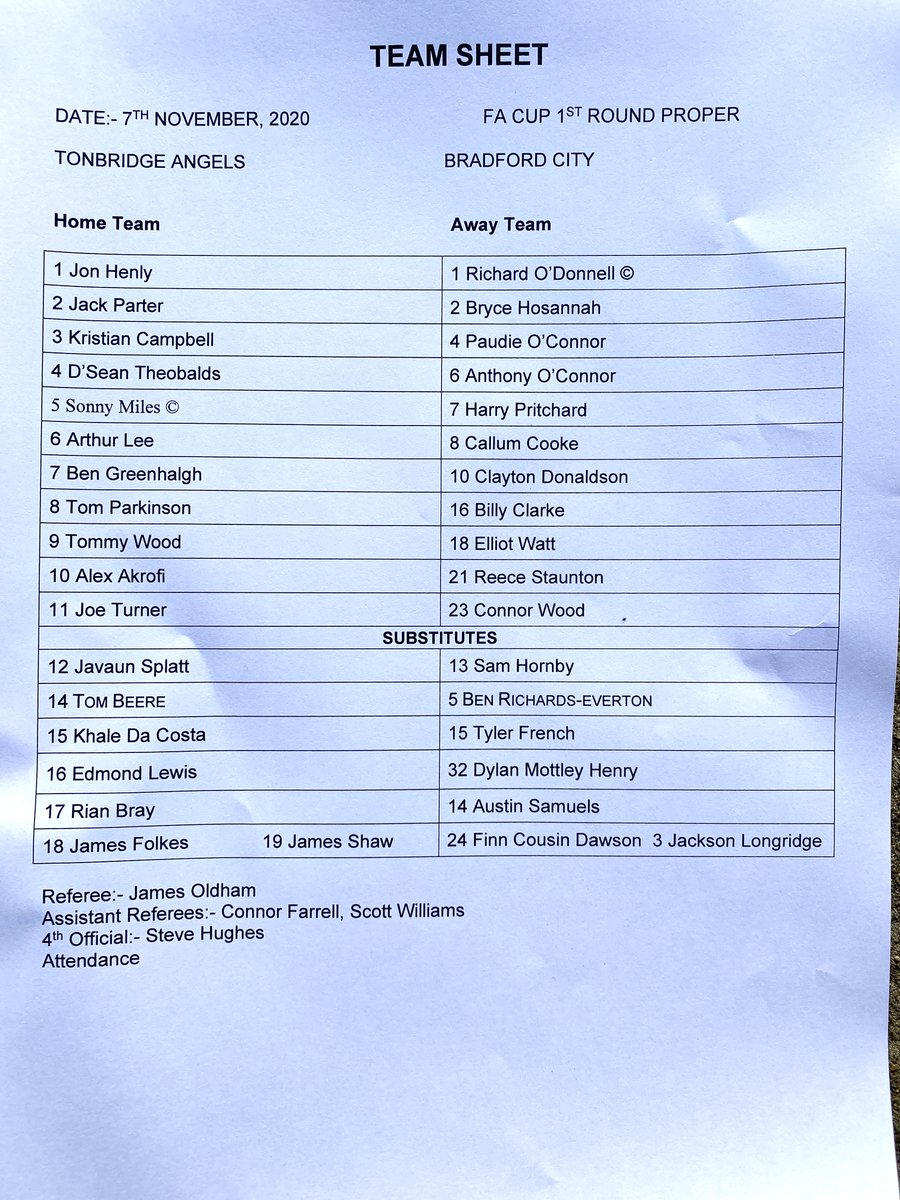 officialbantams's tweet photo. 📋 TEAM NEWS | Official confirmation of today's two sides - with the hosts also unchanged...
#BCAFC | #CityForAll | @RMA_Systems https://t.co/HwfkYczyxI