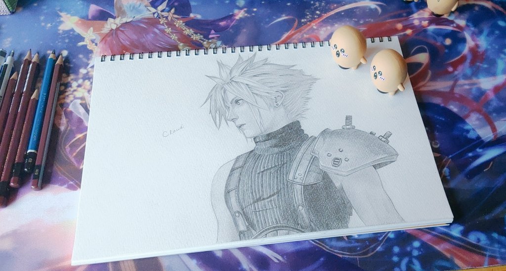 yattsu1150's tweet photo. FF7リメイクから、クラウド･ストライフ描きました。これが僕の限界です。

#FF7R  #クラウド  #模写 https://t.co/mmXndJeTB8
