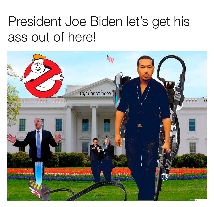 Says....”Trumporona Virus must go... Joe Biden Kamala Harris Barack Obama it’s your time! Thank you for being lights in the darkness of hatred and stigma!” #TrumporonaVirus #Covid #afaceofhope #LondonBenton #JoeBiden #KamalaHarris #ghostbusters #election2020