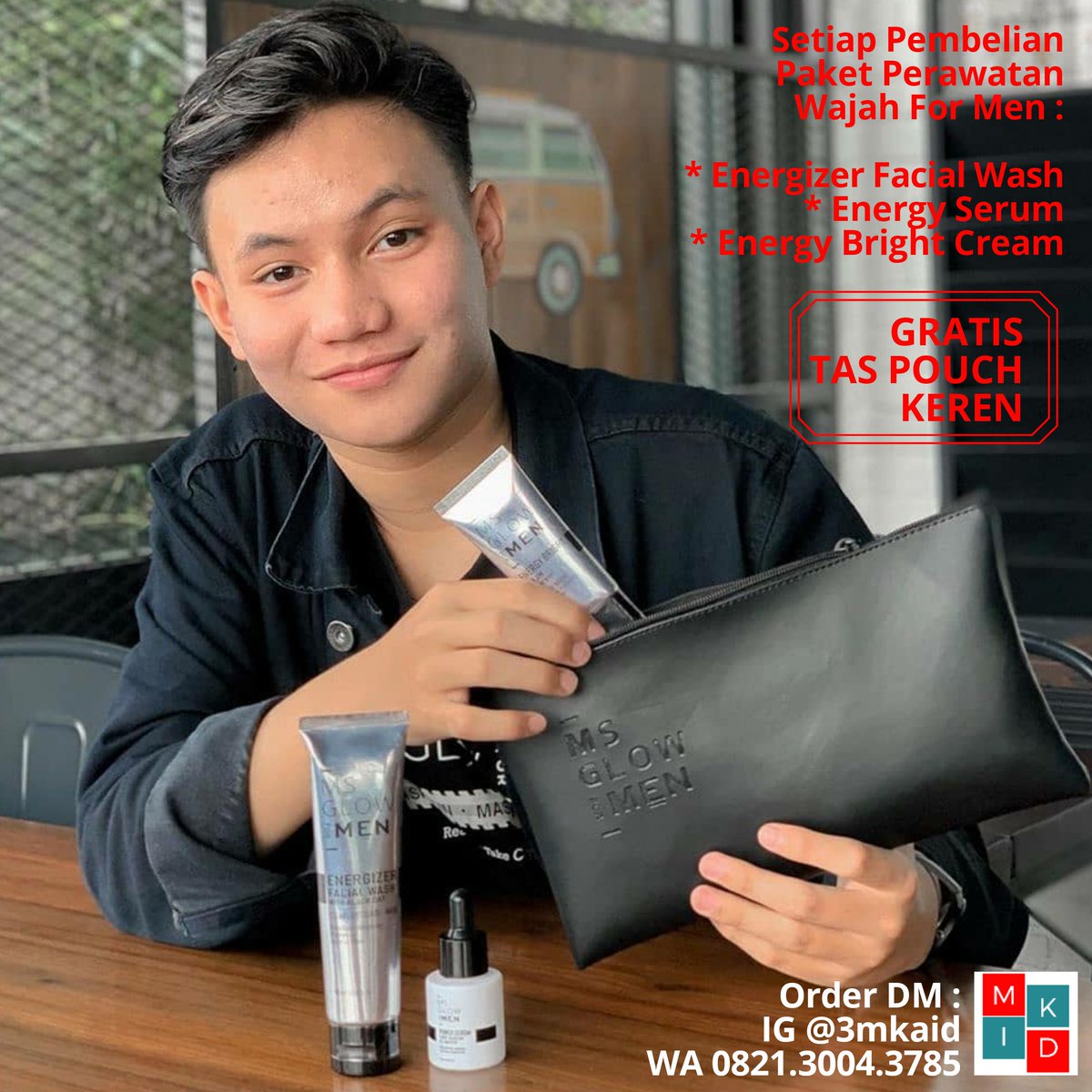 EmkaID's tweet photo. Solusi perawatan wajah pria masa kini yg ingin tampil percaya diri, bebas dari kulit kusam dan jerawat.
.
Order WA 0821.3004.3785
.
#msglow #msglowmen #msglowformen #skincarepria #skincareman #skincaremen #skincareforman #skincareformen #skincarecowok #skincarenatural Gisel https://t.co/pwYTh5K8Ai