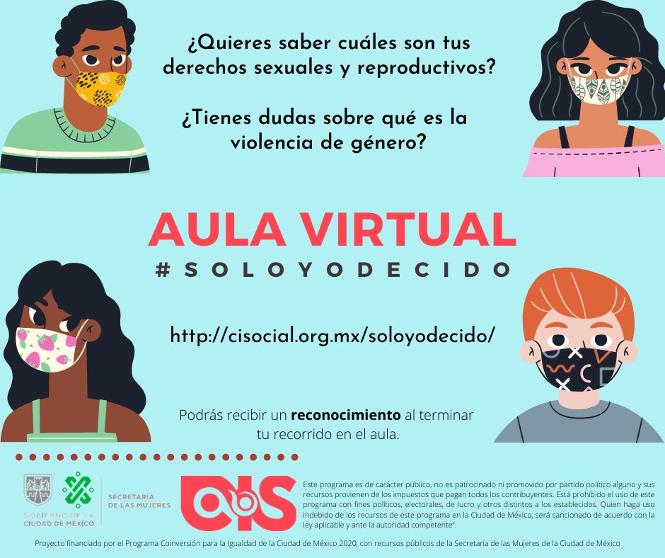 SeMujeresCDMX's tweet photo. ¿Buscas información sobre #derechossexualesyreproductivos, anticonceptivos, prevención de la violencia y más? En el aula virtual “Por una Ciudad de adolescentes empoderadas empoderados” la encontrarás.

#proyectocoinversion2020

https://t.co/OxWnteRelZ https://t.co/PAN4rgbeAC