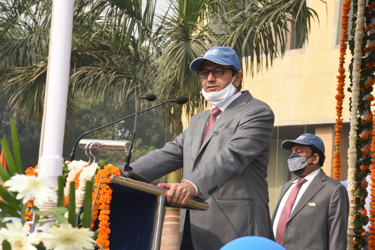 ntpclimited's tweet photo. NTPC celebrates its 46 Raising Day today marking #45YearsofExcellence and leadership. The flag hoisting ceremony was held at the Engineering Office Complex, Noida. Shri Gurdeep Singh, CMD, addressed the NTPC family in the presence of Directors and senior officials.
#45YearsofNTPC https://t.co/MLFudBleDZ