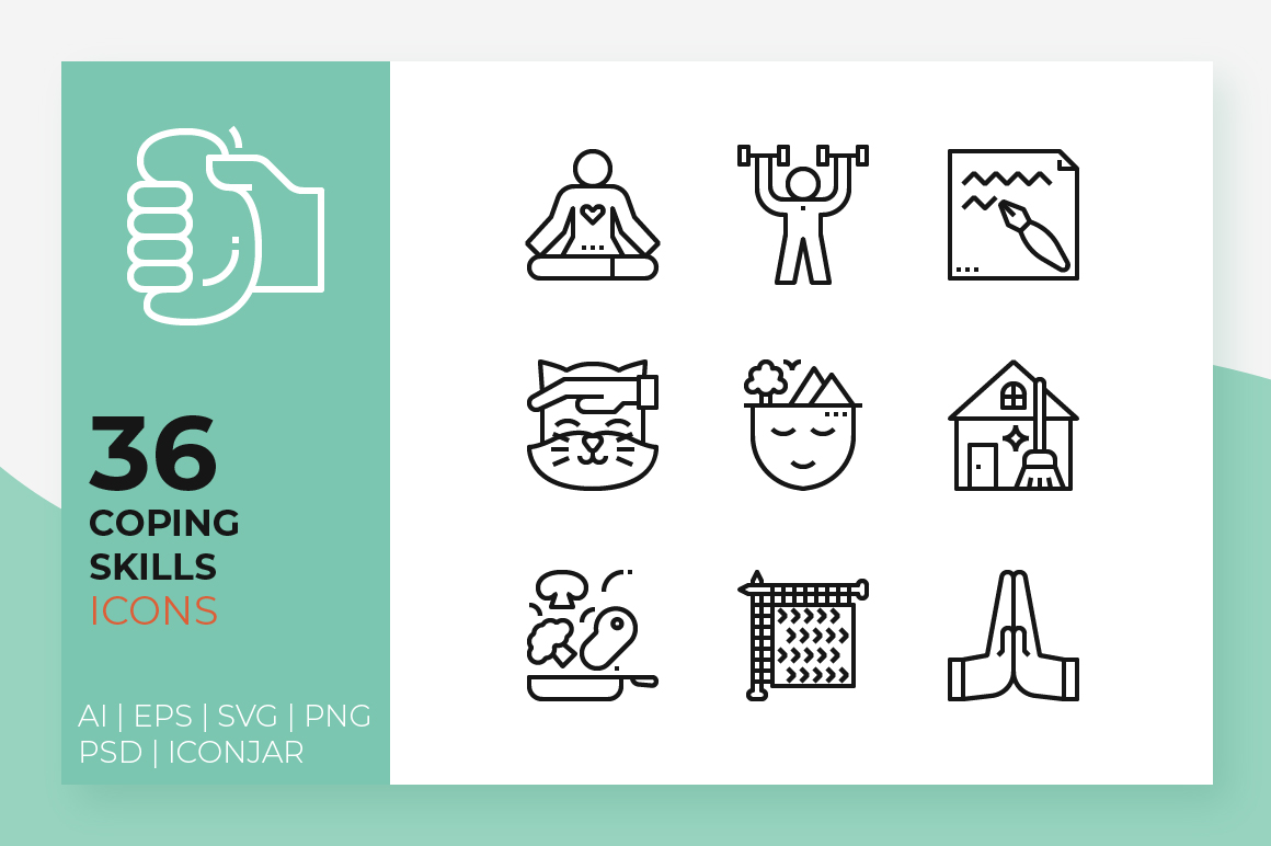BecrisDesign's tweet photo. #Becrisdesign Coping Skills Icons https://t.co/lzQU8luWbx https://t.co/c4BI2OzgIG