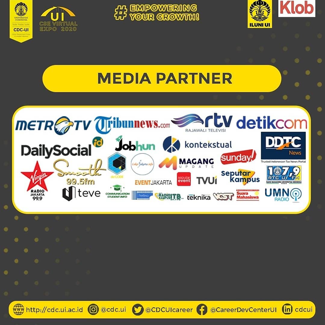 Dear Students, Job Seekers &amp; Fellow Graduates

Segera daftarkan dirimu di link pendaftaran webinar dan raih kesempatan untuk memenangkan hadiah senilai Rp250.000 dari PT Paragon Technology &amp; Innovation pada kepersertaanmu di setiap webinar UI CSE Virtual Expo 2020. 
#UICSE