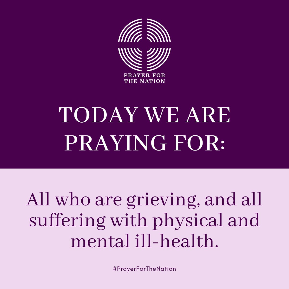Today we pray for all who are grieving and all suffering with physical and mental ill-health. 
churchofengland.org/PrayerForTheNa…
#PrayerForTheNation