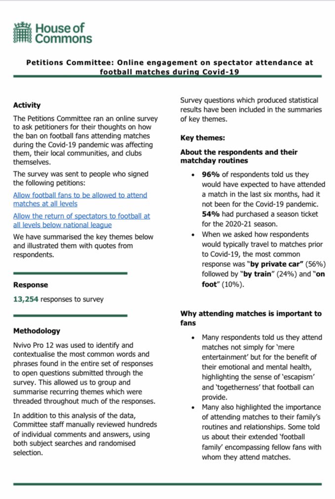 Ollie_Bayliss's tweet photo. The ‘Let Fans In’ petition will be debated in Parliament on Monday at 430pm.

Ahead of the debate, the Petitions Committee carried out a survey on the issue.

A full summary of responses can be read below⬇️ https://t.co/3wONlOqhy6