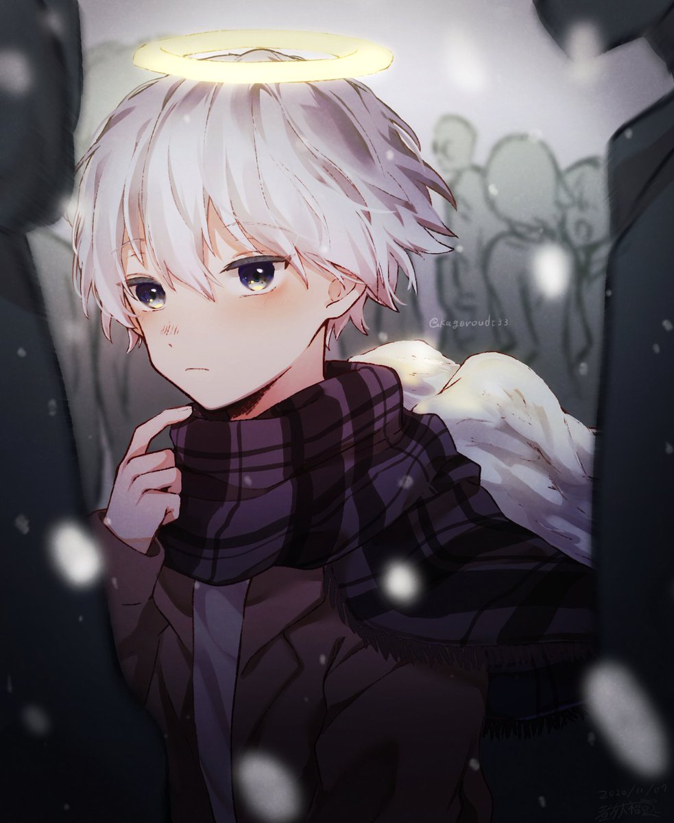 雪の舞う夜 人混みの中に天使を見た 煮タ 大福豆のイラスト 雪の舞う夜 人混みの中に天使を見た 煮タ 大福豆のイラスト