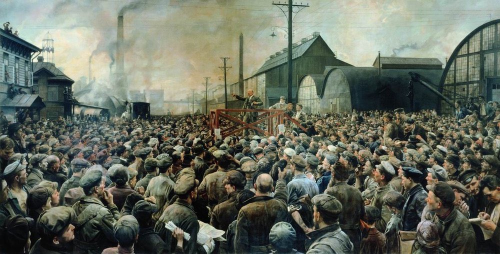 albertbotran's tweet photo. La Revolució d’Octubre va començar #Taldiacomavui. Es va fer contra la guerra, pel pa i per la terra. I va sacsejar la història posant en primer pla els drets dels pobles, dels treballadors i de les dones, arreu del món. També aquesta és la nostra memòria ✊🏼 https://t.co/ggHbQaKJAw
