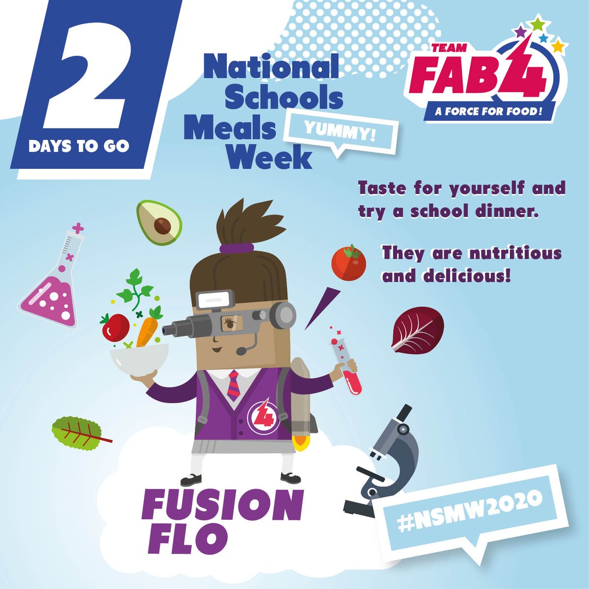 We are on the countdown to National School Meals week. Fusion Flo loves school dinners because they are nutritious and delicious. <a href="/LACA_UK/">LACA</a> #NSMW #HeartOfEveryMeal