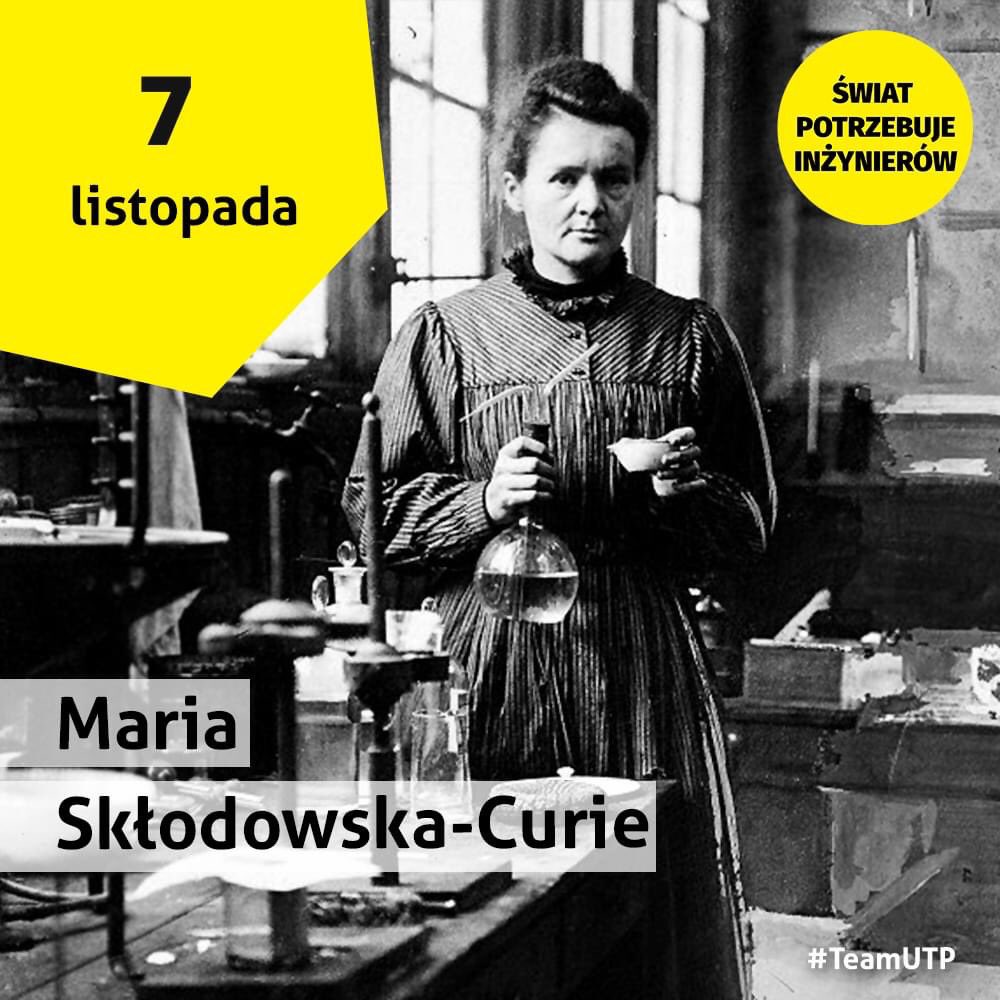 Pol_Bydgoska's tweet photo. 153 lata temu urodziła się najwybitniejsza Polka-Maria Skłodowska-Curie, dwukrotna laureatka Nagrody Nobla, odkrywczyni polonu i radu
#ŚwiatPotrzebujeInżynierów #Polkipotrafią #TeamUTP https://t.co/nf7FCJXqiw
