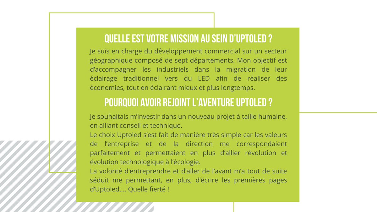 uptoled's tweet photo. { PRÉSENTATION COLLABORATEUR }

Découvrez aujourd’hui Matthieu Fonteneau, expert en éclairage LED depuis 6 ans chez UPtoLED.
Sensible à l’écologie, il s’épanouit dans cette entreprise, dont la mission principale rejoint ses #valeurs.

#equipe #eclairage #industrie #LED https://t.co/U2pKF6qdmo