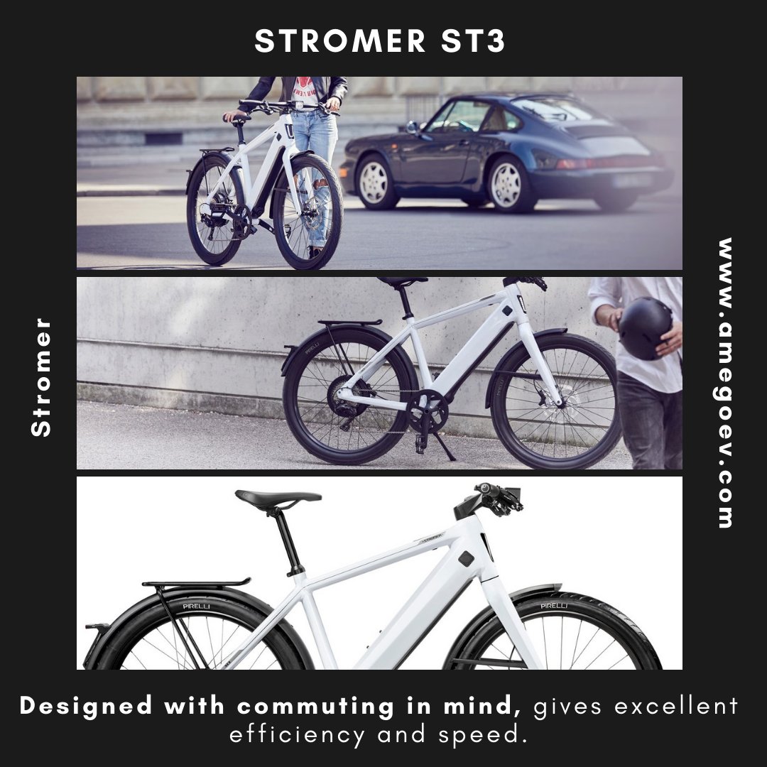 Stromer ST3! Building on the hugely popular ST2 platform, it features even further integration, a new SYNO Drive II motor and custom made Pirelli Tyres - and Wren front fork for comfort and control! 🚀 ST3 takes your ride into the future! #electricbike #ebike #stromer
