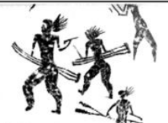 5) Honestly, this illustration is beautiful, and I LOVE the fact that it was informed by rock art from the region showing such clothes, hair & such a stance + archaeological evidence for ochre from the toolkit found in the burial of the hunter. It's fantastic!