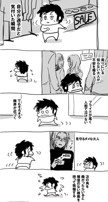 昔描いた現パロの変な漫画(どうせまた小さい子が泣くところが見たくて描いたに決まってる) 