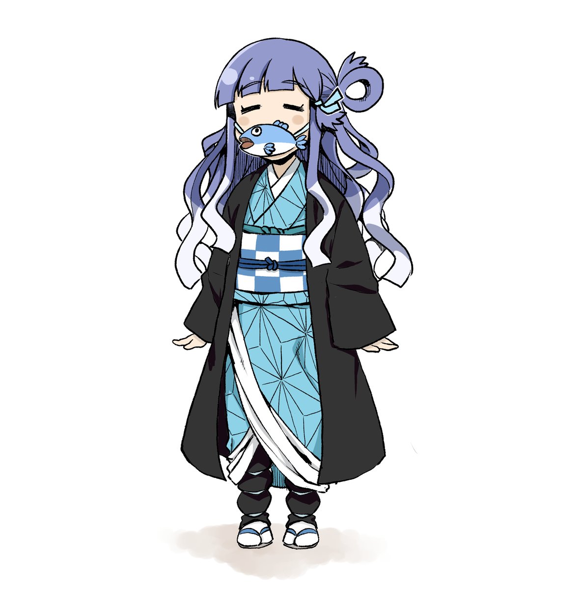 あ‼️あれは人気漫画「魚滅の刃」のヒロインの禰豆海(ねずみ)ちゃん‼️
(あとその兄) 