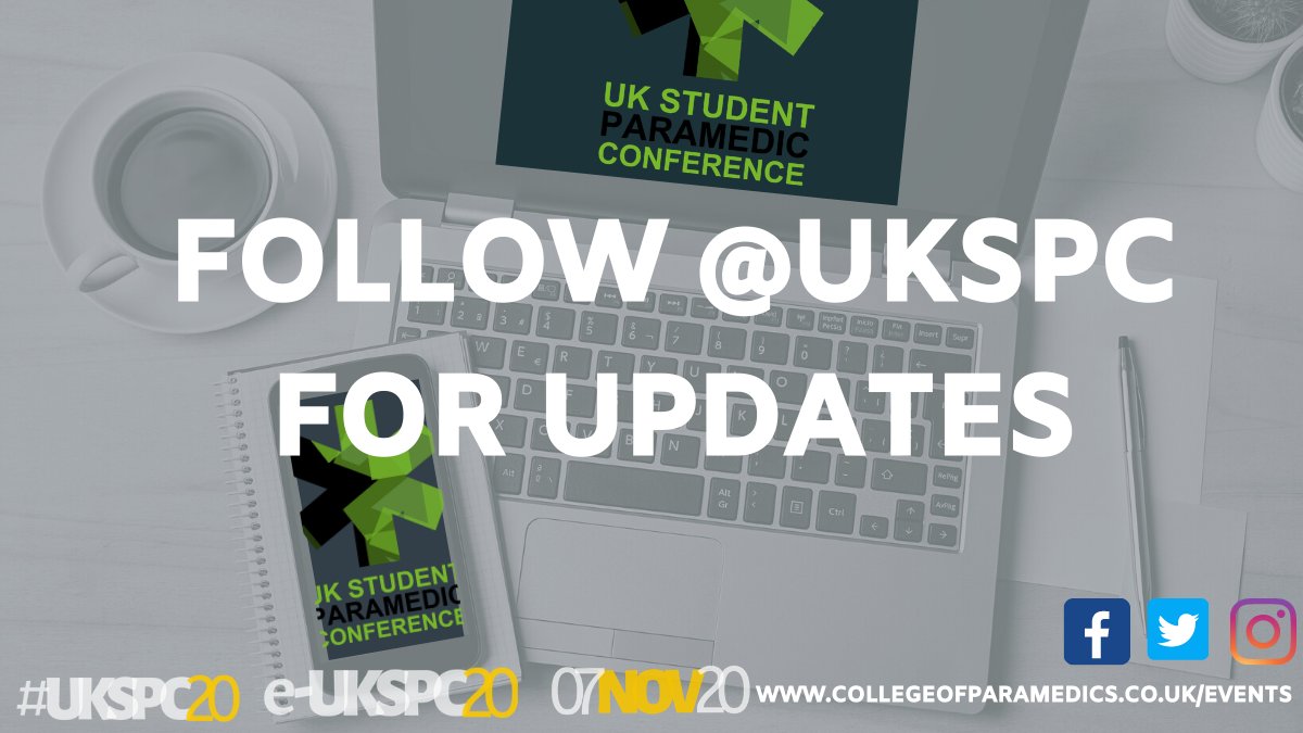 UKSPC's tweet photo. Hope you're following for updates #UKSPC20 #eUKSPC @UKSPC @ParamedicsUK. Tweet/DM/Tag us in Instagram and FB stories :) https://t.co/fOPqk9QXsT
