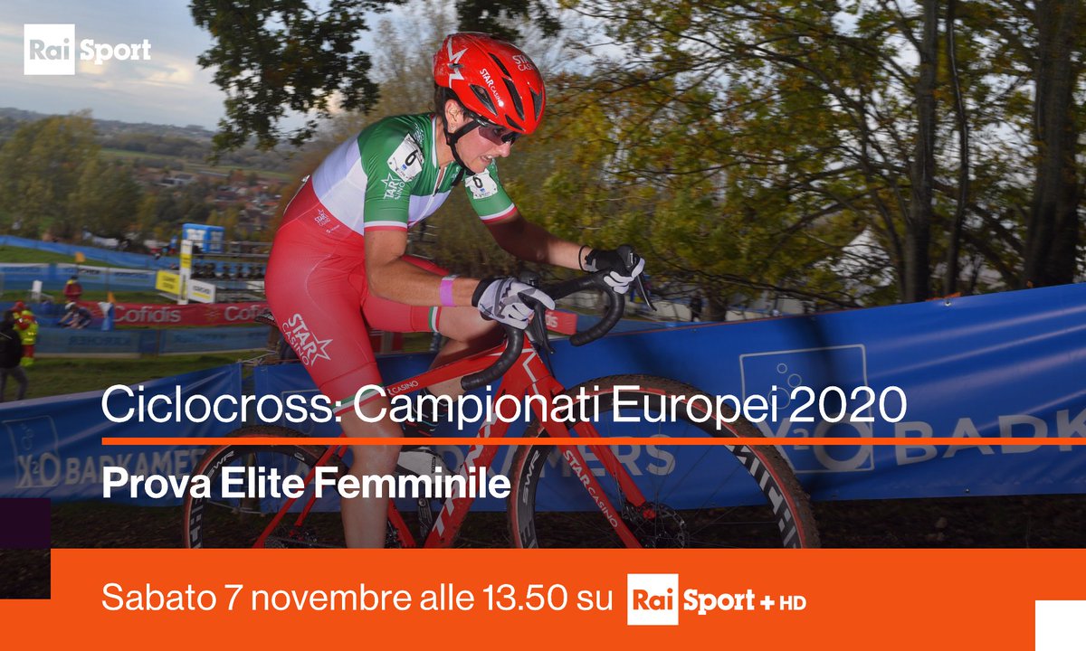 RaiSport's tweet photo. 🚴‍♀️ #Ciclocross: Campionati #Europei 2020
➡➡ Prova Elite Femminile

Segui la diretta su #RaiSport +HD 📺 e streaming 📱🖥 dalle ⏰ ore 13:50 

👉 https://t.co/ABetqkMdEK

#ProvaEliteFemminile #AliceMariaArzuffi #EvaLechner #Hertogenbosch https://t.co/GowmSBgTsm